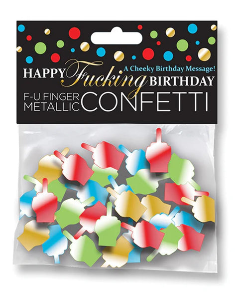 Little Genie Productions 80716: Happy Fucking Birthday Middle Finger Confetti