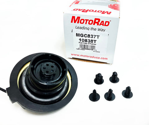 MOTORAD MGC-837T Tethered Fuel Cap Fits Select Chrysler Dodge Hyundai Jeep Kia Mitsubishi Nissan Ram with Yellow Seal Option Fuel Tank Cap Fits Jeep Wrangler 01–23 Ram 1500 11–18 Hyundai Sonata 06–23