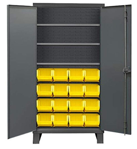 Durham 3702-16-3S-95 Bin and Shelf Cabinet, 78" Overall Height, 36" Overall Width, Total Number of Bins 16