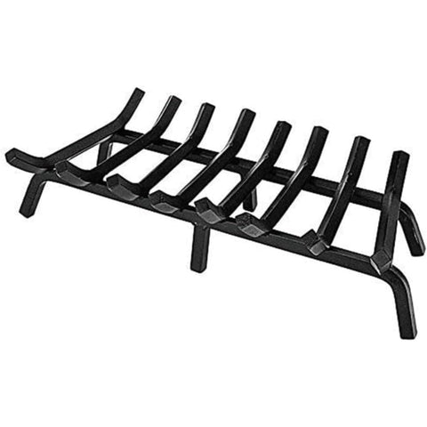 Oakestry Heavy Duty Solid Steel Fireplace Grate with Black Wrought Iron Finish, Durable Log Holder and Firewood Burning Rack for Indoor or Outdoor Use, Strong Support for Wood Stove and Hearth Fires