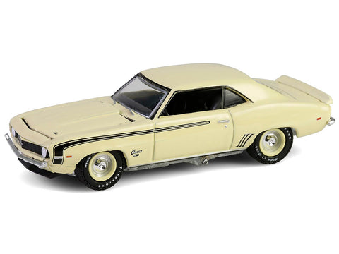 1969 SS 396 Butternut Yellow with Black Stripes Series 15 1/64 Diecast Model Car by Greenlight 37320C