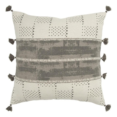 Rizzy Home Donny Osmond 20" x 20" Down Filled Pillow with Cotton Canvas Cover-Charcoal