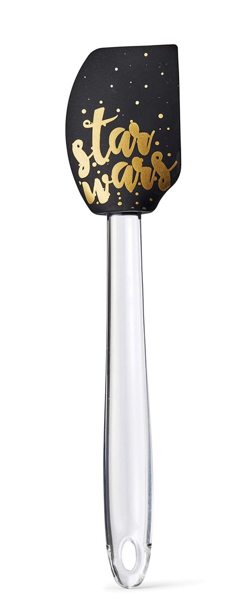Official Star Wars 11-Inch Silicone Kitchen Spatula - Black/Gold Text Reads "Star Wars" - Perfect Novelty Utensil for Grilling, Cooking, BBQ, and Baking - Licensed Disney Items