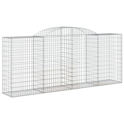 vidaXL Gabion Basket 3 Pcs, Arched Gabion Basket for Outdoor Garden Patio Balcony, Outdoor Garden Gabion Retaining Wall, Galvanized Iron