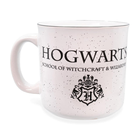 Harry Potter Hogwarts Logo Ceramic Camper Mug | BPA-Free Travel Coffee Cup For Espresso, Caffeine, Cocoa, | Home & Kitchen Essential | Wizarding World Gifts and Collectibles | Holds 20 Ounces