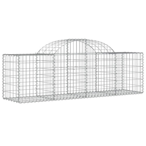 vidaXL Gabion Basket 2 Pcs, Arched Gabion Basket for Outdoor Garden Patio Balcony, Outdoor Garden Gabion Retaining Wall, Galvanized Iron