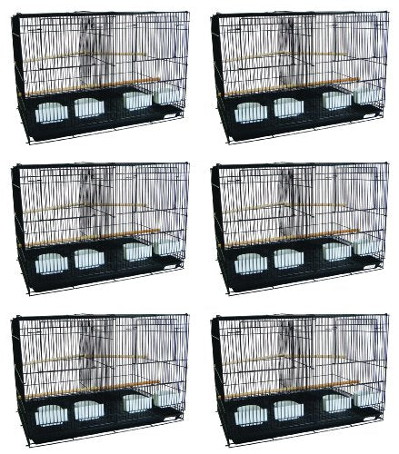 Lot of Six Small Bird Cage with Divider Color: Black