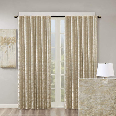 Oakestry Marble Textured Sheen Blackout Curtain Window Drape Grommet Thermal Insulated Modern Abstract Art Texture Decor for Living Room 84"x50", Gold