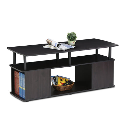 Furinno JAYA TV Stand for TVs up to 50 Inch with Open Storage, Blackwood