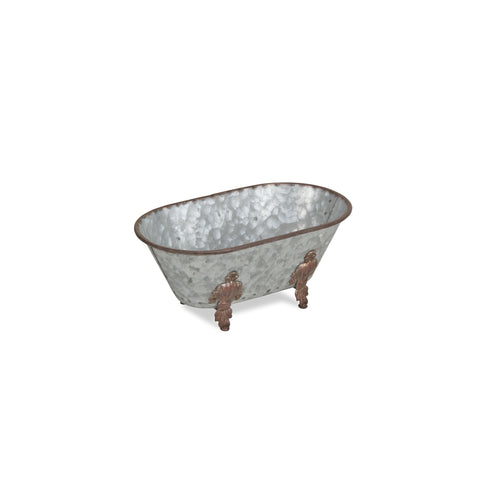 Cheungs Lavande Metal Fleur-de-Lis Tub Decor - Small - Galvanized, 5129S-GV