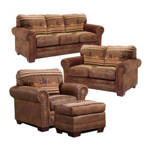 OS Home and Office Model 516CTB-K Double Balcony Height Glider with Center Table in Cedar with a Tudor Brown Base Made in the USA