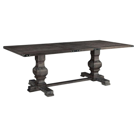 Oakestry Manchester Dining Table Charcoal Solid Wood Rectangular Modern Farmhouse Dining Room Table Seats Six Durable Grey Finish Clean Lines Rustic Contemporary Style Easy Assembly Timeless Design