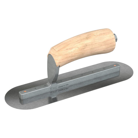 Bon 66-190 Steel City Finish Trowel - Round - Carbon Steel - 10 X 3 - Wood - Long Shank