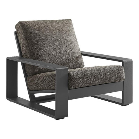 Modway Lirienne Aluminum Outdoor Armchair in Smoke - All-Weather Backyard Patio Accent Club Chair with Weather-Resistant Fabric Cushions