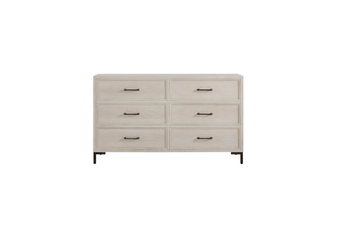Alpine Furniture Bradley 6-Drawer Wood Dresser, Antique White