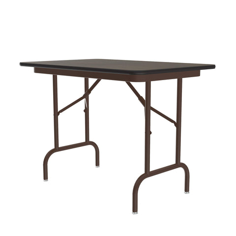 Correll 24"x36" Commercial Duty Keyboard Height (26.5") Folding Table, Walnut Melamine Top, USA Made, Portable, Strong Steel Apron (CF2436MK-01)