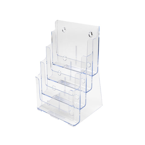 Deflecto 77441 Four-tier multi-compartment large size docuholder, 9-1/4x7x13-1/2, clear