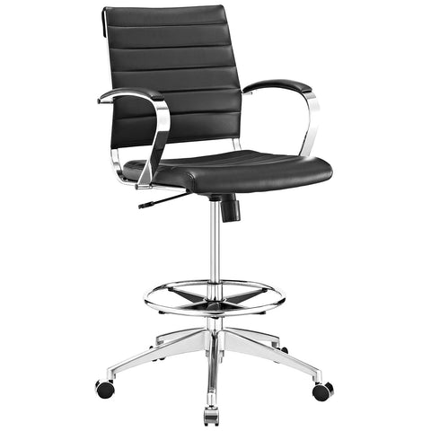 Modway MO- Jive Reception Desk Chair - Counter Height Swivel Stool, Drafting, Black