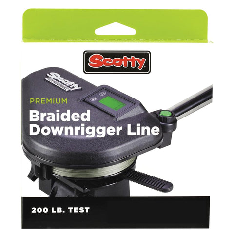 Scotty #2700K Power Braid Downrigger Line (200-Pound Test) 200-Foot Spool w/ Kit , Black