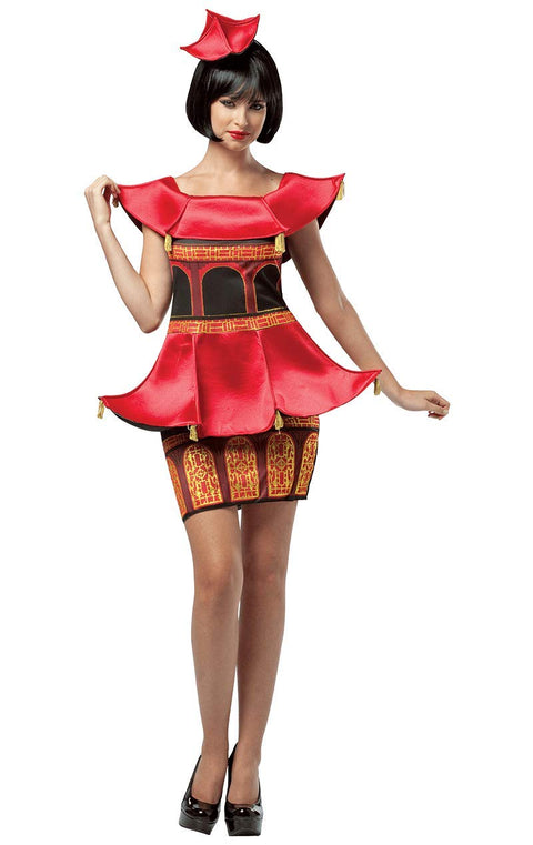 Rasta Imposta Women's Adult Pagoda Dress, Red, S/M (4-10)