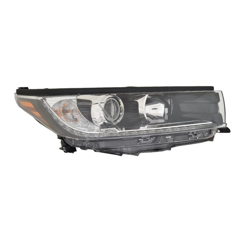 ACK For Toyota Highlander 17-18 Headlight SE without SMOKED Chrome with BLACK Accent with LED Day time Running Light Passenger Side | DOT Certified 81110-0E390 | TO2503253