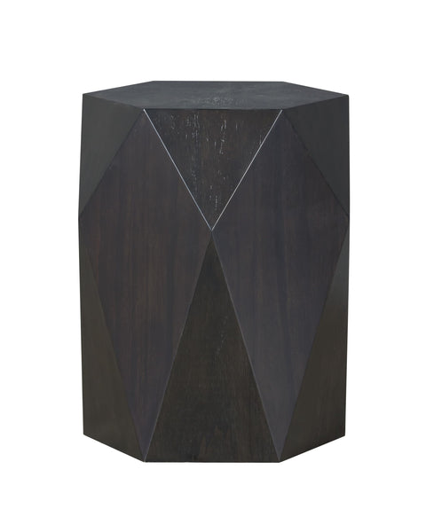 Acme Hanniel Contemporary Wood Hexagonal End Table in Antique Black