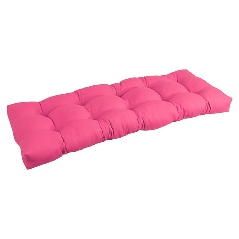 Blazing Needles Twill Tufted Bench Cushion, 46" x 19", Bery Berry 1 Count