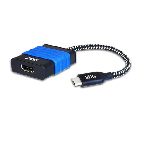 SIIG USB C to HDMI 4K 60 Hz Adapter Converter, Type C to HDMI Male to Female for 2015/2016 MacBook, ChromeBook Pixel, Dell XPS 15, Thunderbolt 3 Compatible