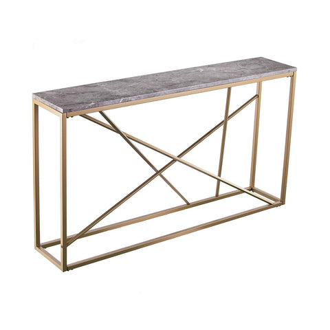 Arendal Faux Marble Skinny Console Table