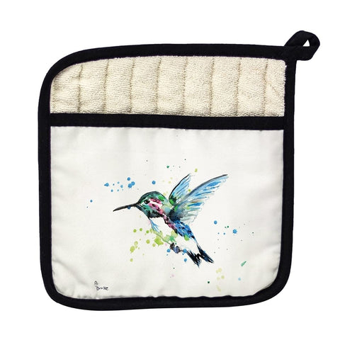 Betsy Drake PT635 Green Hummingbird Pot Holder