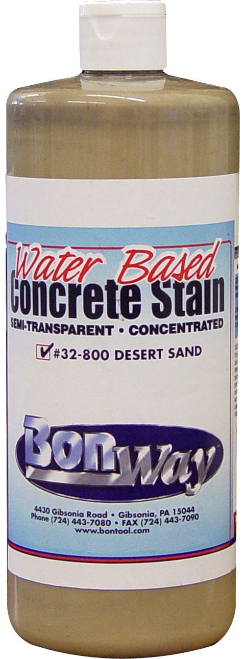 BonWay 32-800 1 Quart Semi-Transparent Water Based Concrete Stain, Desert Sand