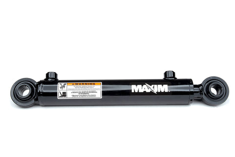 Maxim WSB Swivel Ball Welded Cylinder - Double Acting Hydraulic Cylinder 2” Bore x 12” Stroke, 1” Pin & 1.25” Rod Diameter, 19.5” Retracted, 3000 PSI, 9420 lb Column Load, SAE 8 Port Size, 19 lb