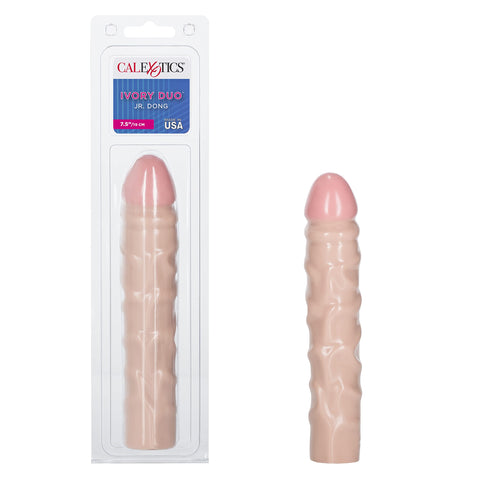 CalExotics Jr. Dong 7.5 Inch Dildo with Hand Finish Detail, Soft and Pliable - Ivory SE-0190-01-2