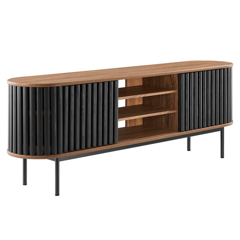 Modway EEI-6522-WAL-BLK Fortitude 71" TV Stand, Walnut Black
