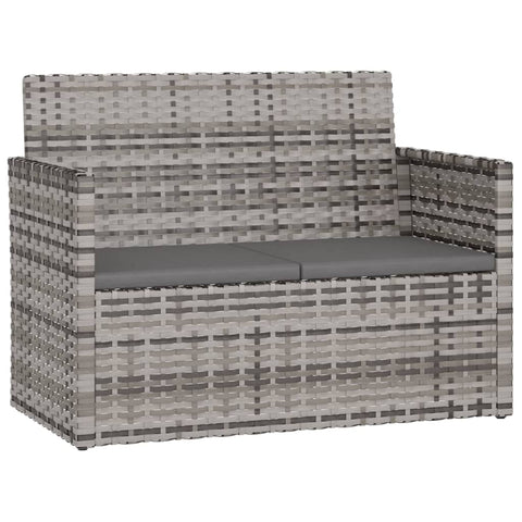 vidaXL Modern Patio Bench 41.3" â€“ Outdoor Poly Rattan Furniture in Gray with Anthracite Cushions â€“ Weather- Material with a Durable, Powder-Coated Steel Frame.
