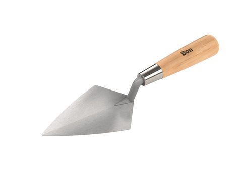 Bon 11-628 Pointing Trowel for Brick, Block and Stone Masonry - Carbon Steel 5 1/2-inch X 2 1/2-inch Wood Handle