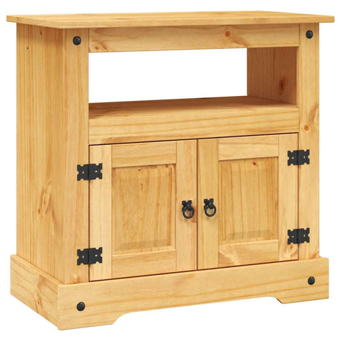 vidaXL TV Stand, Functional TV Table/Cabinet with Ample Storage for Living Room, Rustic Charm, Mexican Pine Corona Range, 31.5"x16.9"x30.7" Brown