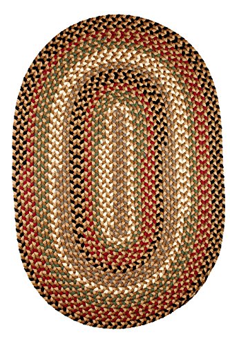 Rhody Rug Mayflower MF53 Natural Earth 10' x 13' Oval - Braided Area Rug, Home Decor, Floor Mat or Bedroom Rug - Easy Care, Ideal for High Traffic Areas in Hallway and Living Room - Made in USA