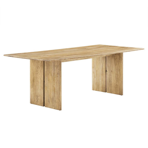 Modway Amistad 86" Solid Wood Modern Farmhouse Rectangular Dining Table in Oak