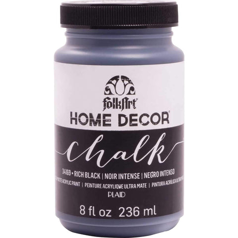 FolkArt 34169 Home Décor Acrylic Chalk Furniture & Craft Paint in Assorted Colors, 8 ounce, Rich Black