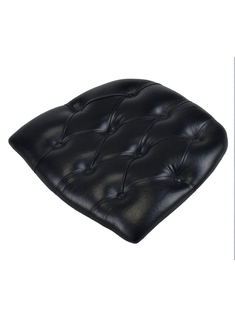Commercial Seating Products Black Tufted Vinyl Cushions Chairs, 4-Pack