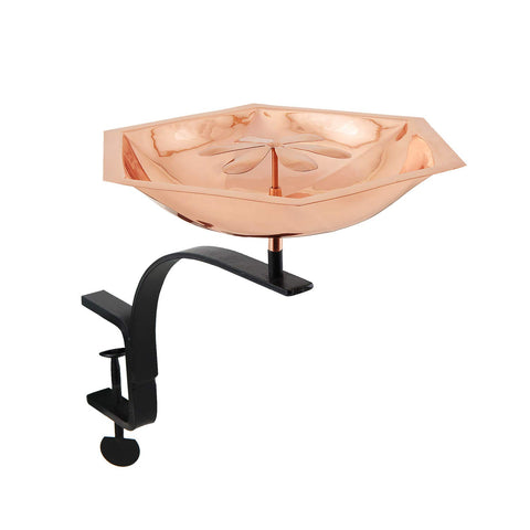 Achla Designs BB-07-RM Bee Fountain Rail Mount Bracket Birdbath, Copper Plated Finish, Black