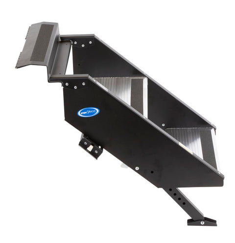 MORryde STP-201 StepAbove Fold-Up RV Entry Step - 2-Step (9" Step Rise), Fits 24" Door Width