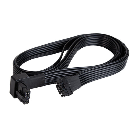 Silverstone Technology PP14-90 12+4 pin (PSU) to 12+4 pin (GPU) Low-profie 90° Angled 12VHPWR PCIe Gen5 Cable, SST-PP14-90