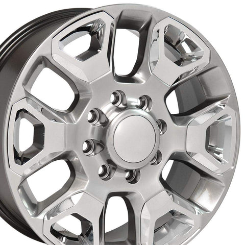OE Wheels DG66 20 Inch Rim Fits Ram 2500 Style 8x165.1 20x8 Gloss Hyper Silver with Chrome Insert - Hollander 2562 (1)