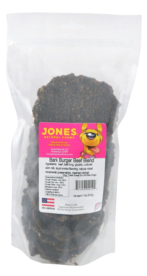 Jones Natural Chews Bark Burgers, 8 Pack