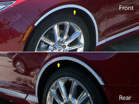 QAA is Compatible with 2013-2016 Lincoln MKZ 4 Piece Stainless Wheel Well Accent Trim, 1" Width WQ53630