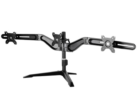 SilverStone Technology Triple LCD Monitor Desk Stand with 90 Degrees Rotation up to 24-Inch (ARM31BS), TAA Compliant
