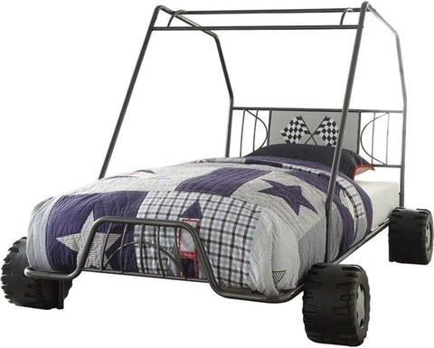 Acme Furniture Modern Styled Metal Black Finish Xander Go Kart Twin Bed