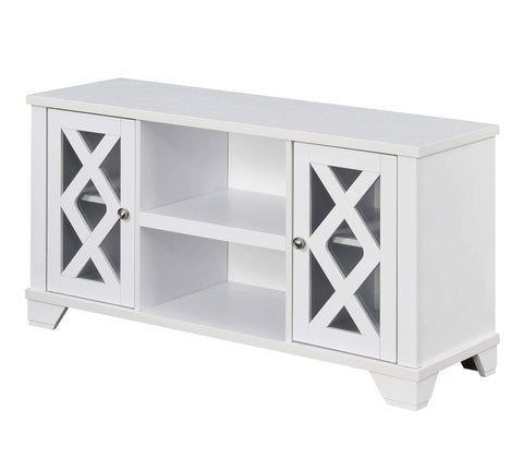 Convenience Concepts Gateway TV Stand 47.25" - Family Room Entertainment Center with Storage Cabinets and Shelves, Traditional TV Console for Living Room, Office, White